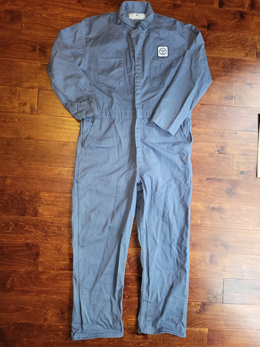 Red Kap Snap Buttons Work Wear Jumpsuit Coveralls 100% Cotton Size 48-RG